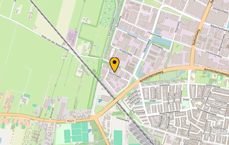 Kaart met de locatie van Demca aan de Siliciumweg 87 in Amersfoort